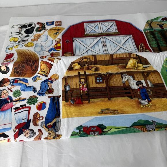 Vintage 1986 Betty Lukens Quiet Book Three Grandma Grandpa Farm Felt Kit Uncut - Picture 8 of 11
